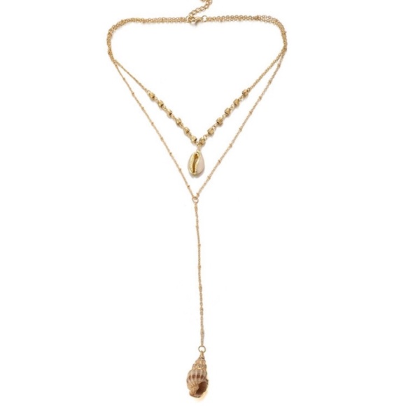 FINAL PRICE—Cowrie & Golden Sea Shell Necklace!! - Picture 3 of 5